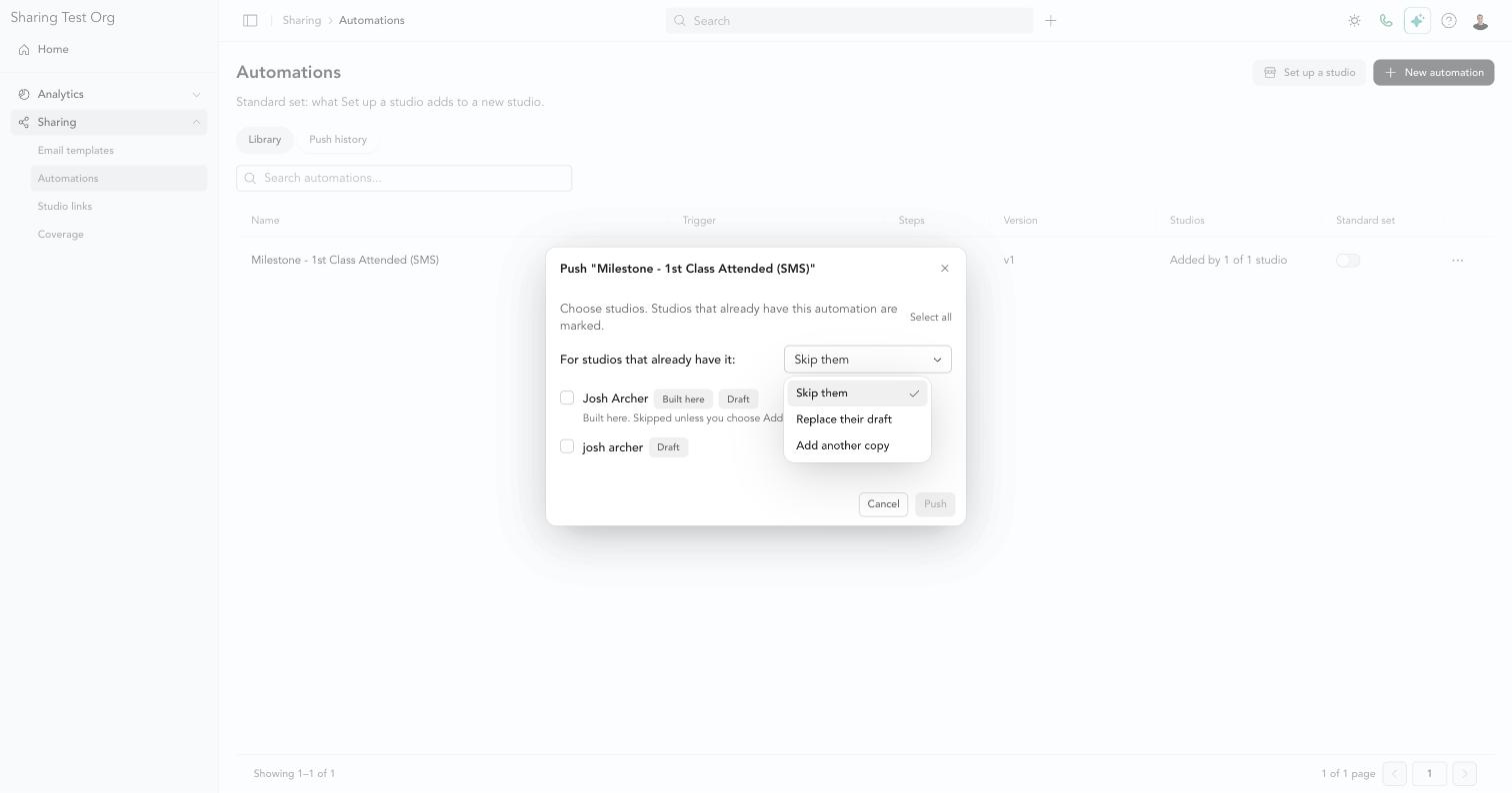The three options for studios that already have the automation