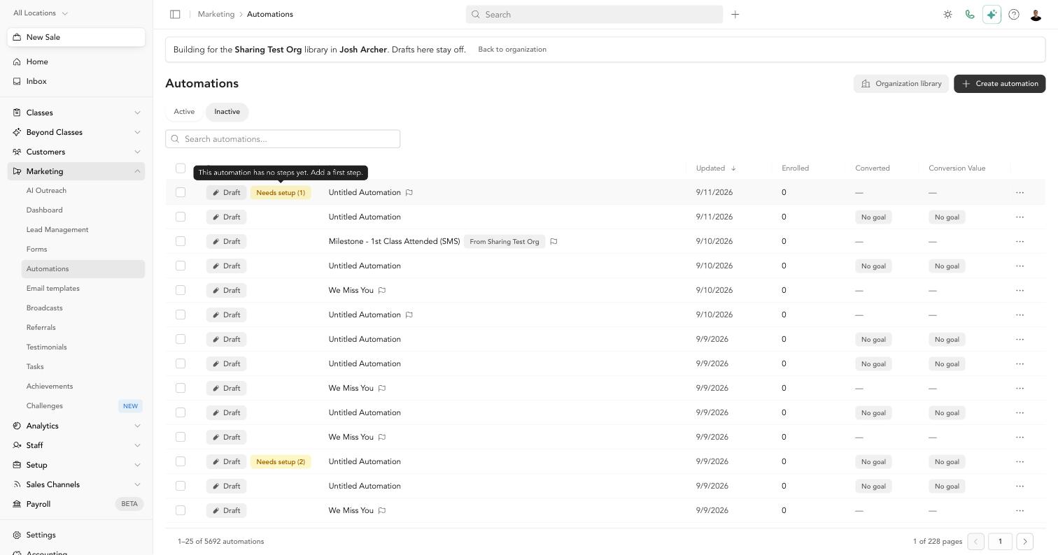 Hover over Needs setup to see what's left